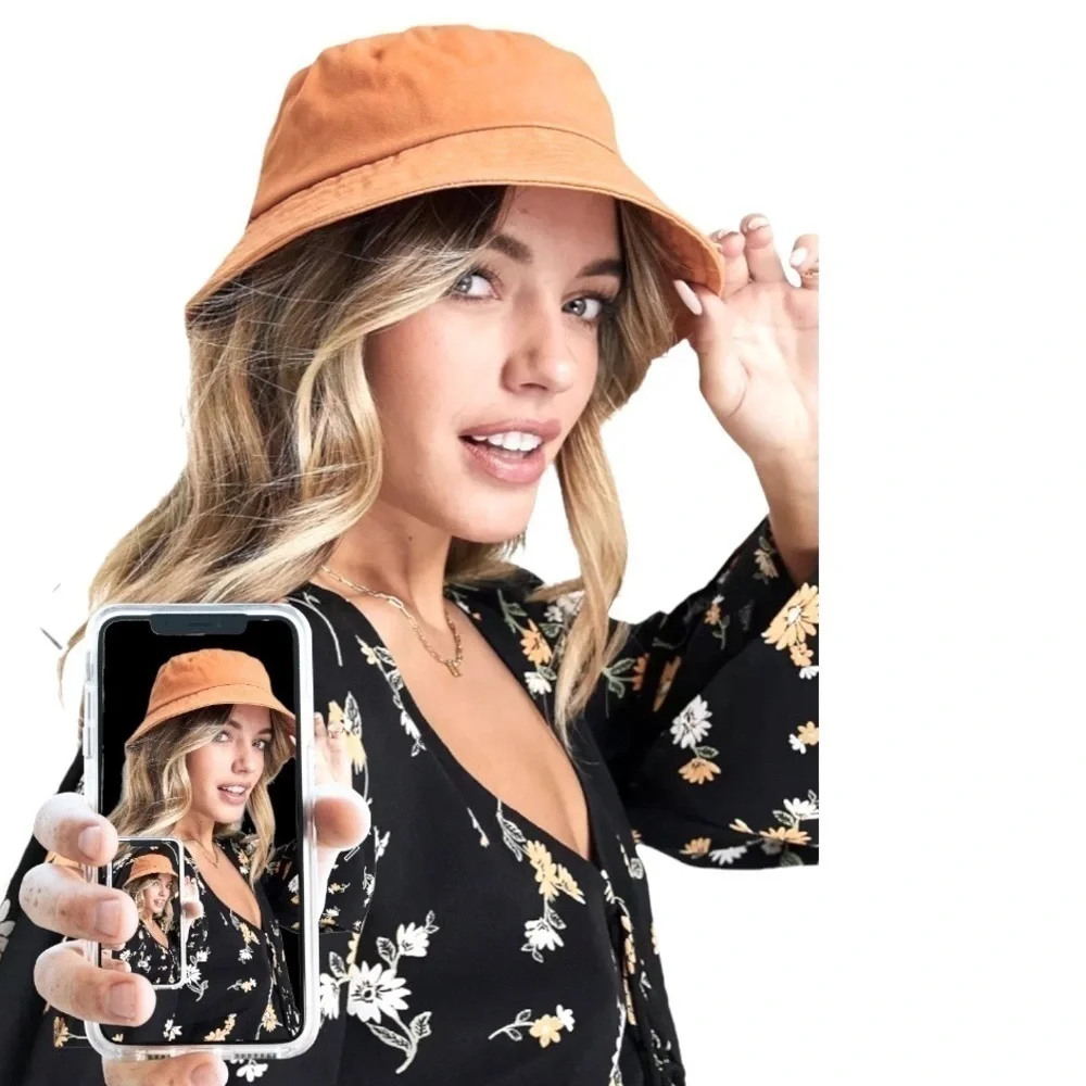 Steve Madden Canvas Bucket Hat Women’s OS Peach NWT